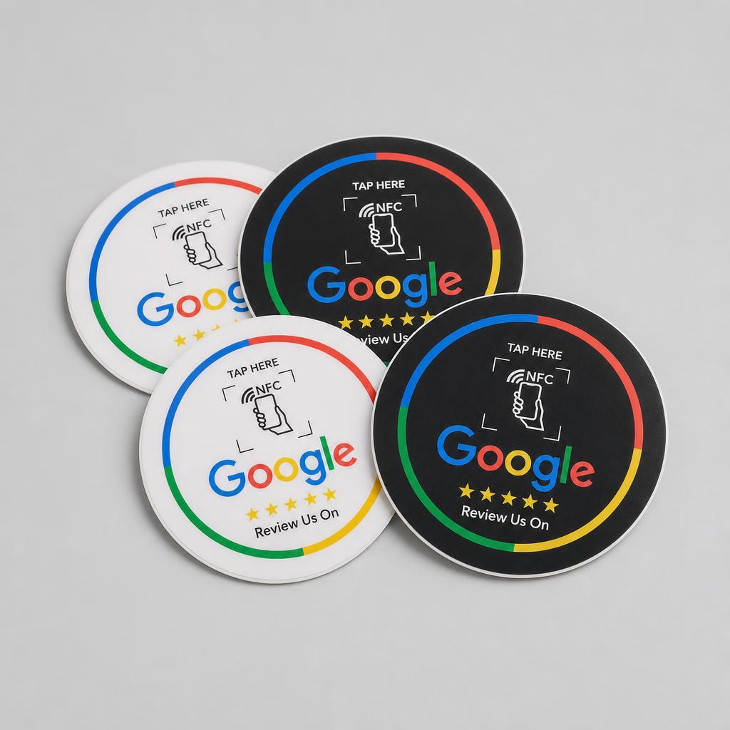 Pegatinas NFC Reseñas Google — Pack 5 / Pack 10